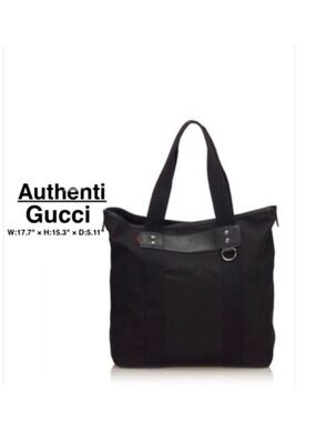 Gucci Canvas Tote Bag Classic Black in excellent condition code 268175 520981 ⭐️